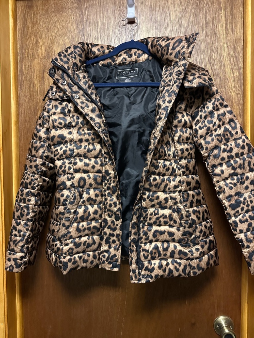 Laundry by Shelli Segal Leopard Print Puffer Jacket - Brown